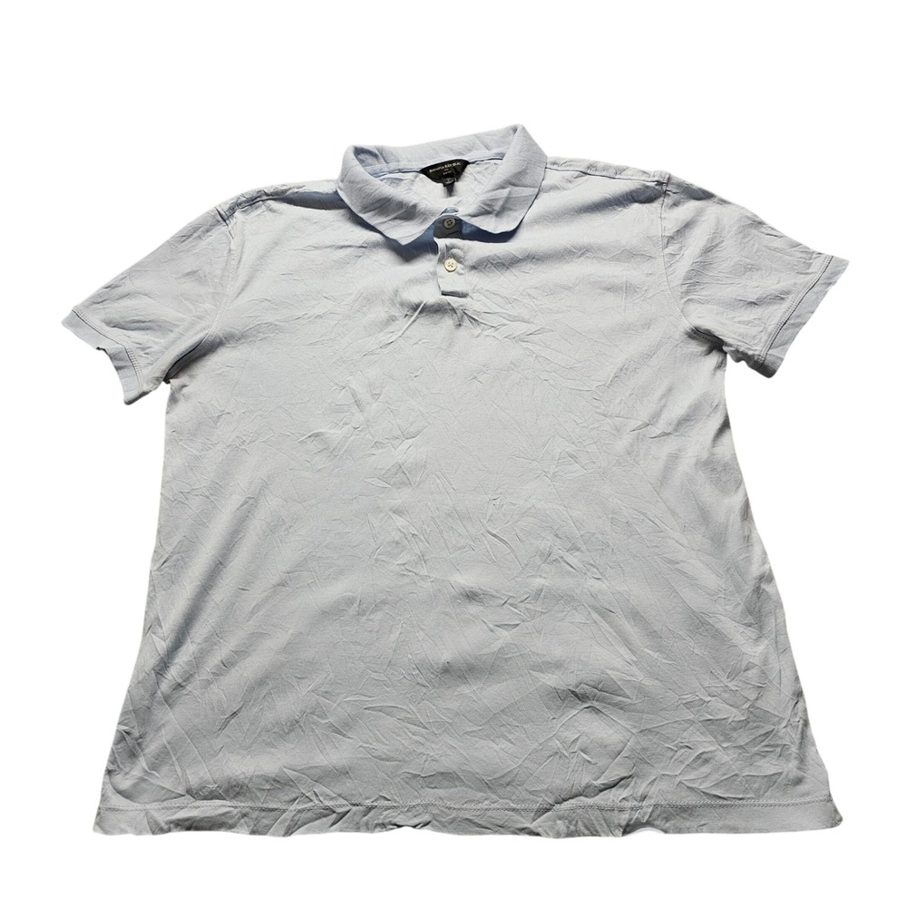 Banana Republic Polo Shirt Mens Large Tall Light Blue Slim Fit Short Sleeve